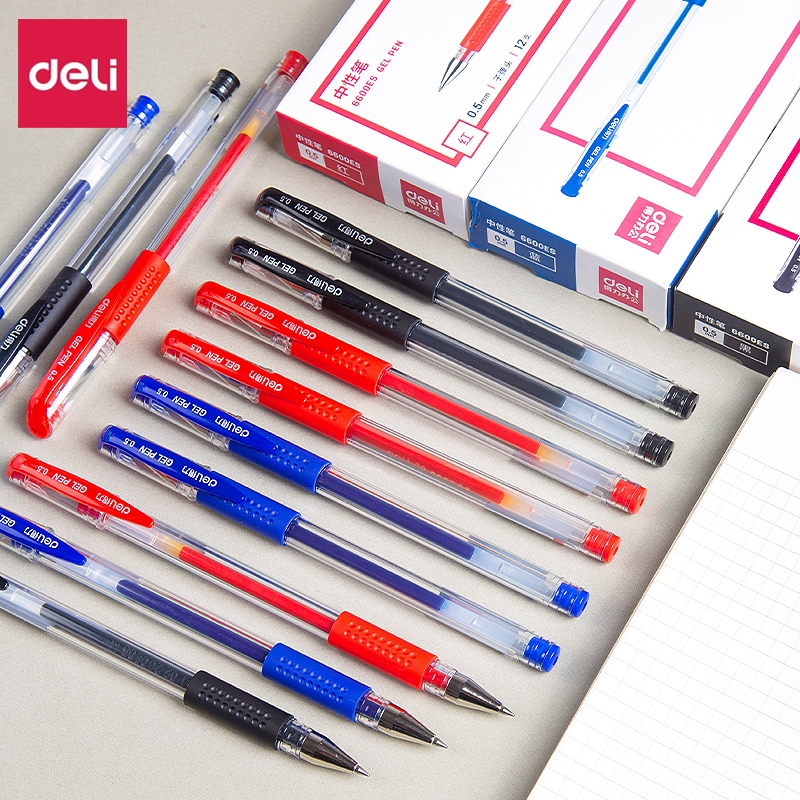 1 Bút Mực Gel Ngòi 0.5Mm Có Ruột Mực Đen / Đỏ / Xanh Dương