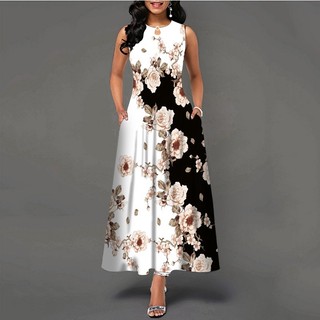 Đầm Dài Sát Nách Dáng Rộng In Họa Tiết Phong Cách Bohemian Cổ Điển Thời Trang 2024 Cho Nữ