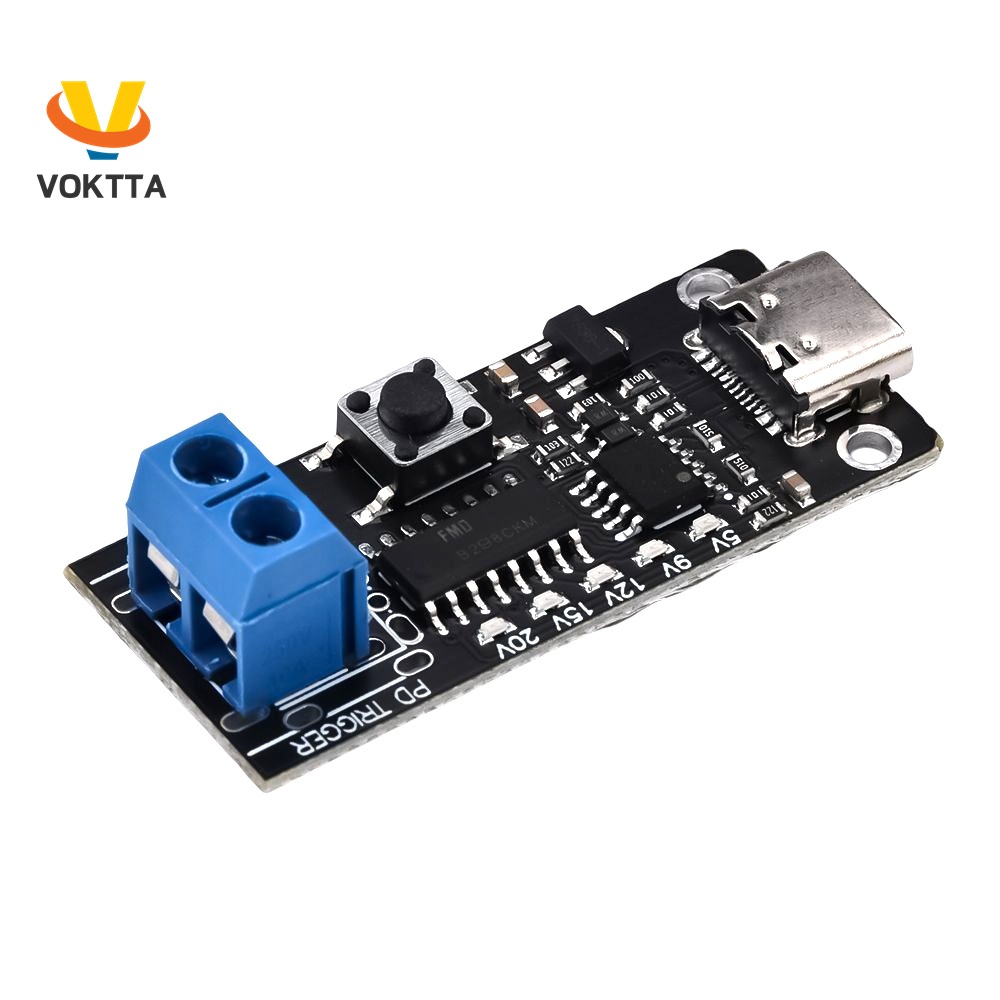 Bảng Mạch Kích Hoạt Giải Mã VOKTTA 100W 5A USB Type-C QC 5V 9V 12V 15V 20V PD 2.0 3.0