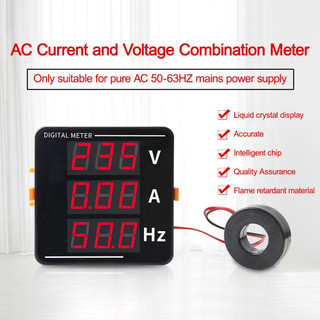 Voktta ac hiện tại điện áp tần số màn hình hiển thị kỹ thuật số đồng hồ đo vôn kế kỹ thuật số ampe kế ac50-500v ac0-120a 10-99.9hz