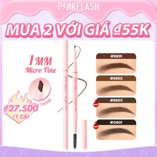 PINKFLASH Găng Tay Hở Ngón Màu Hồng Xinh Xắn #SkinnyLine Bút Chì Kẻ Lông Mày 1mm Hai Đầu Mịn Màng Không Thấm Nước Lâu Trôi Sắc Tố Cao Dễ Sử Dụng