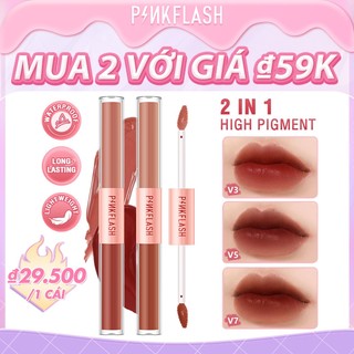 Son kem Pinkflash thiết kế 2 đầu 2 trong 1 màu sắc tươi sáng lâu trôi