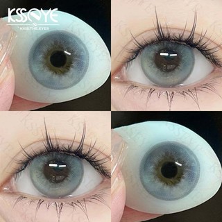  Kính áp tròng sử dụng 1 năm ksseye Tròng kính màu xám mắt búp bê 2 chiếc Kính áp tròng mềm 14,5mm cận thị mắt to Trang điểm mắt cho phụ nữ Silicone hydrogel Hàn Quốc
