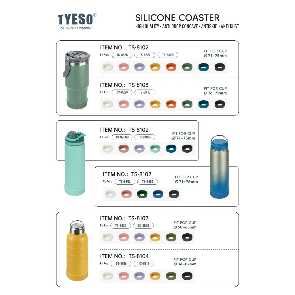 Tyeso Nắp Đậy Bình Nhiên Liệu Bằng silicon Dung Tích 750ml 800ml 530ml 900ml 1050ml 1200ml