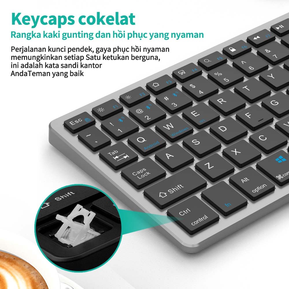 Goojodoq Bộ bàn phím  bluetooth 3 102 phím không dây thích hợp cho macbook laptop máy tính bàn