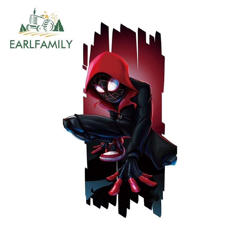 Nhãn Dán Trang Trí Xe Hơi / Ván Trượt / Laptop Họa Tiết Người Nhện Marvel Earlamily 13cm Bằng Vinyl Chống Thấm Nước