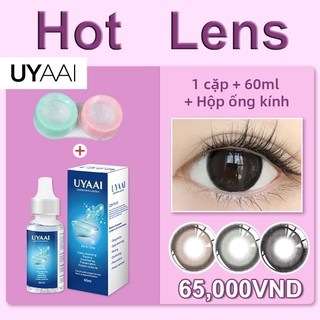1 Cặp Kính Áp Tròng Kèm Dung Dịch Chăm Sóc Mắt To 60ml 14.5mm 0.00 Độ