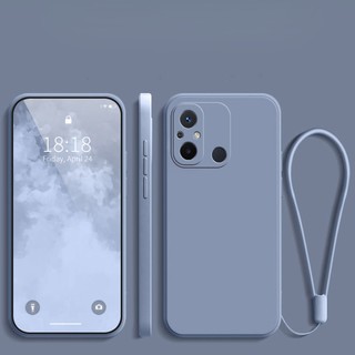 Ốp Điện Thoại Silicon TPU Mềm Mỏng Hình Vuông Có Dây Đeo Tay Cho Redmi 9C 10C 12C 13C A1 A2 Plus 2022 4G