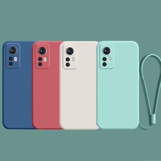 Ốp Điện Thoại TPU Silicon Mềm Mỏng Khung Vuông Có Dây Đeo Cổ Tay Cho Xiaomi Mi 12 12T 10T Pro 11T