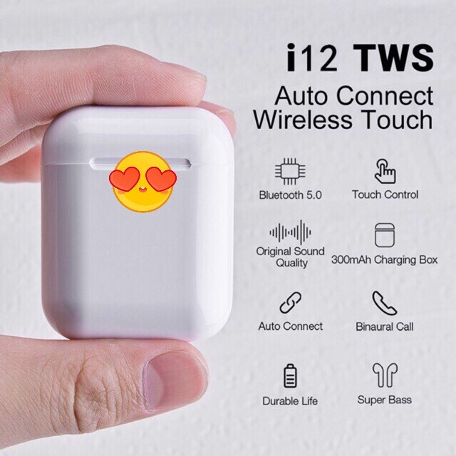 Tai Nghe bluetooth Không Dây TWS Inpods i12 Kiểu Dáng Hoạt Hình Dễ Thương Ốp