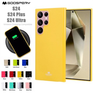 Ốp điện thoại jelly màu ngọc trai lấp lánh cho samsung galaxy s24 ultra plus mercury goospery