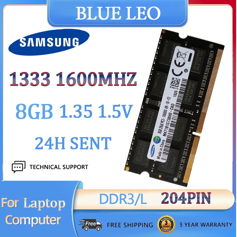 SAMSUNG 8gb ddr3 ddr3l 1333mhz 1600mhz RAM pc3 pc3l 10600s 12800s 204pin Bộ Nhớ ram laptop