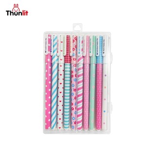 Bộ 10 bút gel màu Thunlit ngòi viết mượt 0.38mm với hoa văn dễ thương Bán buôn đồ dùng học tập