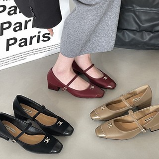 Giày cao gót 4cm màu đen / đỏ / mơ thời trang cho nữ