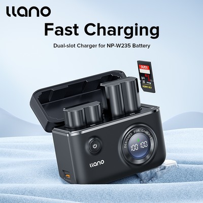 Bộ Sạc Máy Ảnh Kỹ Thuật Số llano NP-W235 Có Chức Năng Đựng Thẻ SD Cho FUJIFILM X-T4 XT4 / GFX100S / GFX50S II / XT5 / X-H2