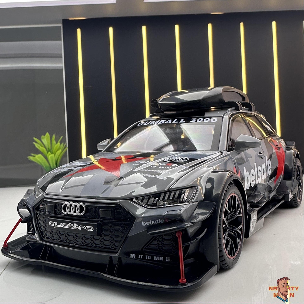 [NAU-MAN] 1: 24 Audi RS6 Mô Hình Mô Phỏng Xe Ngụy Trang Phiên Bản Sửa Đổi Hợp Kim Giá Hành Lý Trạm B