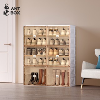Tủ Giày Thông Có Boot ANTBOX 2 Hàng 6 Lớp 20 Đôi Lắp Đặt Khung Tích Hợp Miễn Phí Cửa Từ Tính 10CM Cao Gót Có Thể Bảo Quản Gấp
