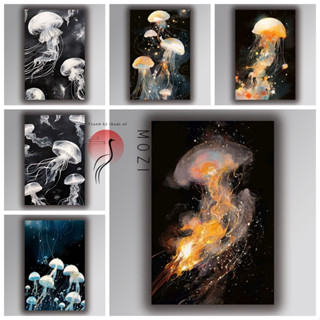 MOZI ✨sứa phát sáng tranh tô màu theo số tranh số hóa sơn dầu tô màu theo số tranh số hoá anime Tranh phong cảnh hoạt hình kỹ thuật số tranh tô màu theo số phong cảnh 40*50CM Tranh Sơn Dầu Vẽ Hình Sứa Phát Quang Độc Đáo