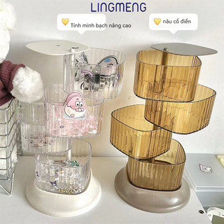 LINGMENG Hộp Đựng Dây Buộc Tóc / Nhẫn Hình Quả Trứng Xoay Được Chống Bụi  USH2410JRL 3Z240118