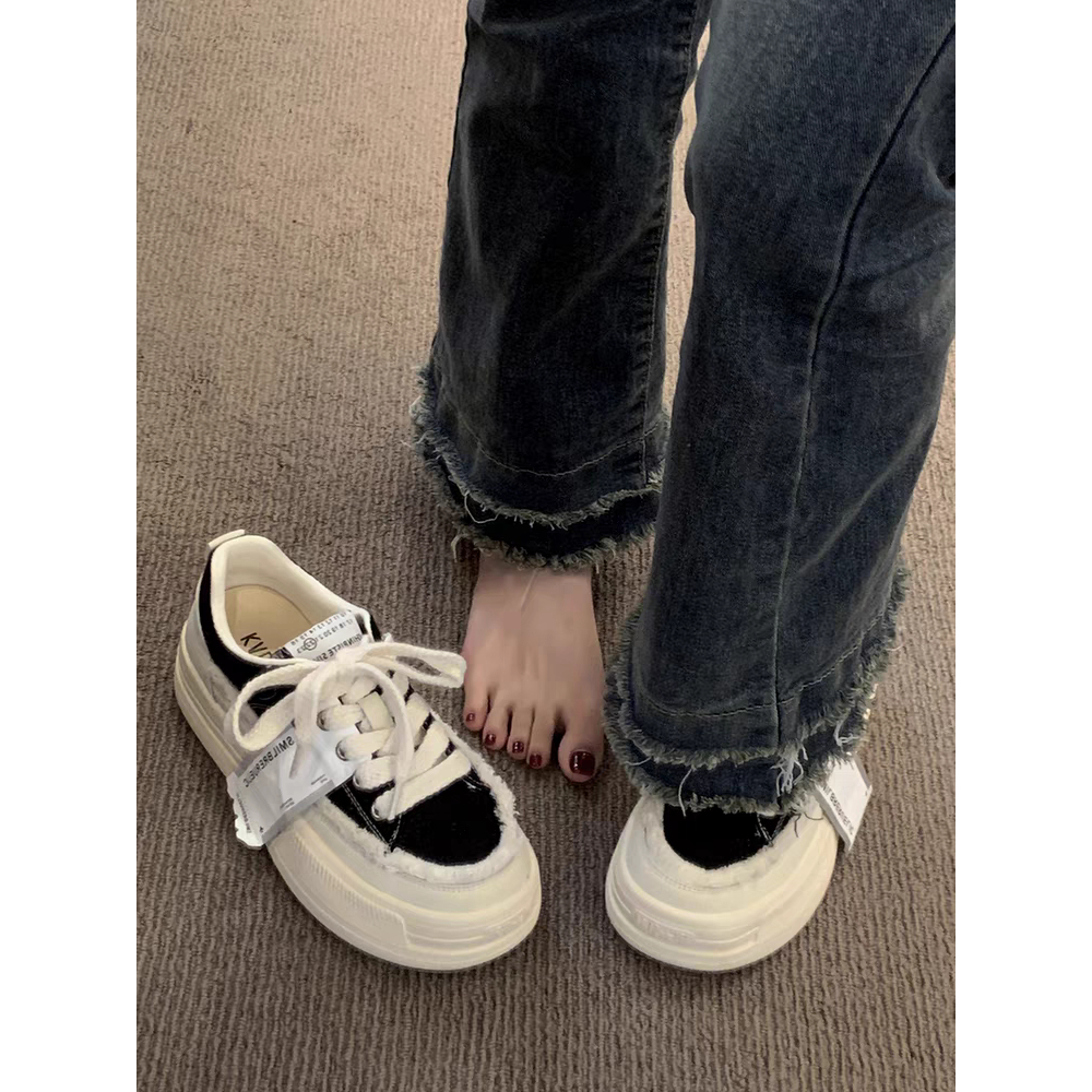 YAOLI Giày thể thao màu trắng thoải mái phong cách Hàn Quốc thời trang cho nữ