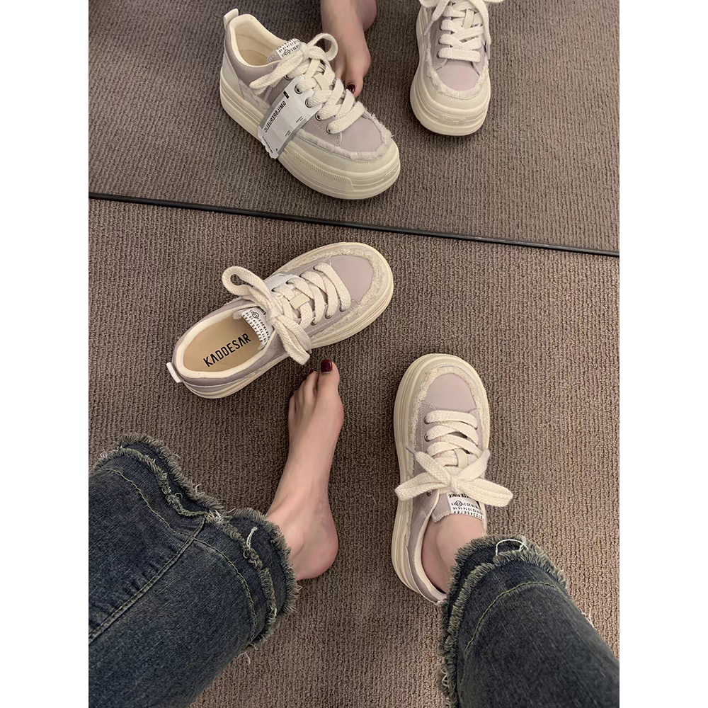 YAOLI Giày thể thao màu trắng thoải mái phong cách Hàn Quốc thời trang cho nữ