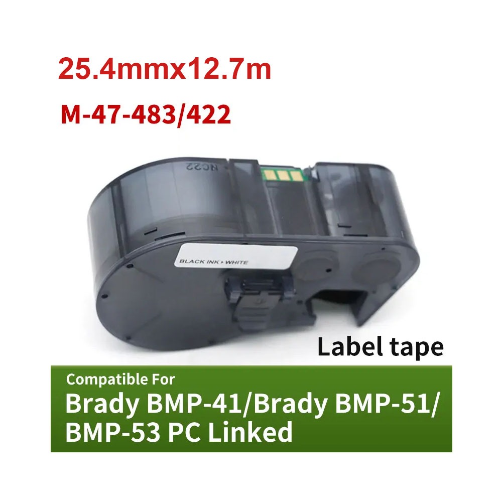 Dải nhãn M-47-483 / 422 tương thích BMP-41 BMP-51 BMP-53-PC-Linked Máy in Ruy băng Nhãn Polyester Nh