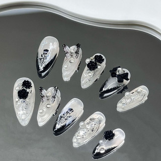 Set 10 phụ kiện làm móng handmade tùy chỉnh xs s m l