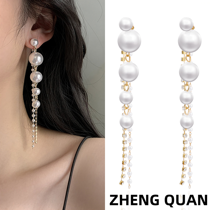 Thời Trang Bông Tai Kim Loại Mạ Vàng 18k Tua Rua Phong Cách Hàn Quốc Cho Nữ