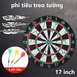 Bộ bảng phi tiêu, phi tiêu treo tường，tập ném phi tiêu hai mặt, bộ phóng phi tiêu 17 inch, kèm 6 phi tiêu，