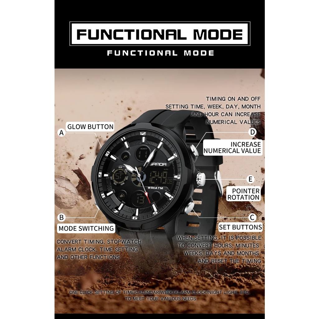 Đồng Hồ Thể Thao SANDA Chống Nước Cao Cấp Cho Nam | BigBuy360 - bigbuy360.vn