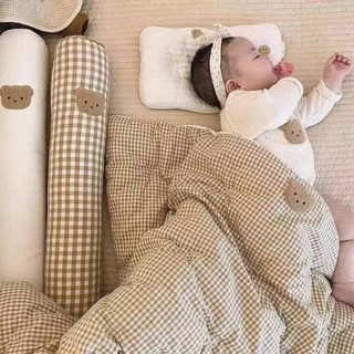 Thoải Mái Cotton Ném Đệm Thêu Gấu Cổ Giường Gối Sơ Sinh Ốp Lưng Bé Hình Trụ Dài Hỗ Trợ Ngủ Gối