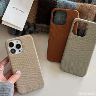 Ốp Điện Thoại PC Cứng Phối Da Phong Cách Vintage Cho Iphone 12 11 13 14 15 Pro Max 13ProMax 13Pro 14Pro
