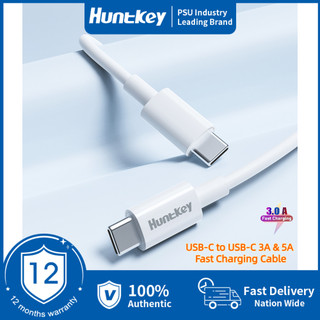 Huntkey Type c sang Type c / USB sang Type c / sang USB-A MFI 3.0A / 5A / 2.4A TPE trắng / PVC 1,2m / 2.0m cáp / dây hỗ trợ sạc 60w cho android / iphone
