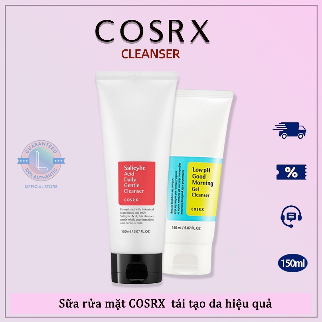 Gel rửa mặt Cosrx Low PH Good Morning Gel Cleanser 150ml Chiết xuất trà xanh ，Sữa rửa mặt Cosrx Salicylic Axit 0.5% tái tạo da hiệu quả