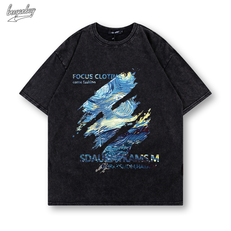 Áo phông nam wash BEEYANBUY áo thun basic fashion T-shirt unisex ulzzang 100% cotton-Y0437