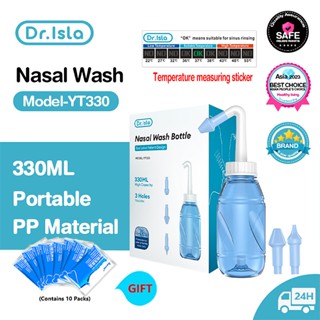 Dr.isla Bình Rửa Mũi (Tặng 10 gói muối sinh lý và 1 miếng dán đo nhiệt độ) Giúp Làm Sạch Khoang Mũi Cho Người Lớn Và Trẻ Em Dụng cụ rửa mũi ngăn ngừa viêm xoang YT330