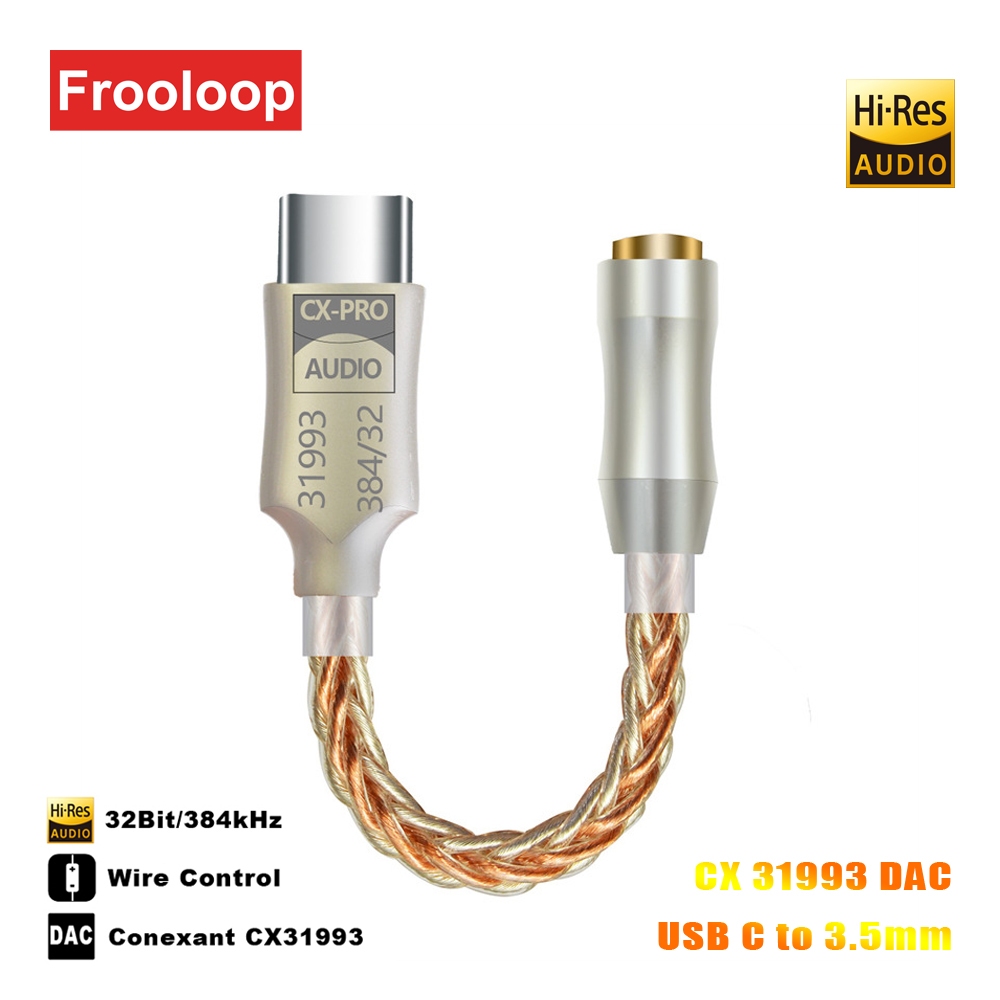 Bộ ChuyểN ĐổI Âm Thanh CX31993 HiFi DAC USB C Sang 3.5mm, 32Bit 384kHz USB Type-C