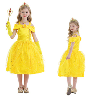 Đầm Lưới Hóa Trang Người Đẹp Và Quái Vật Nhân Dịp Halloween Cho Bé Gái