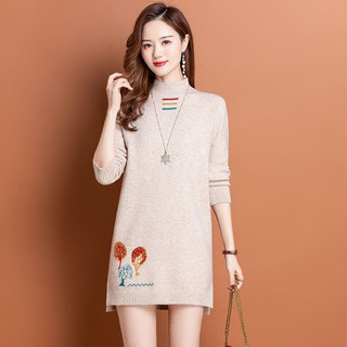 【Hàng sẵn - Hot trend mùa lạnh】Váy len dài thời trang mùa thu đông - Đầm len kiểu Hàn Quốc thoải mái, Áo len dài tay, Áo len cỡ lớn, Áo len cổ cao, Áo len nữ dáng rộng