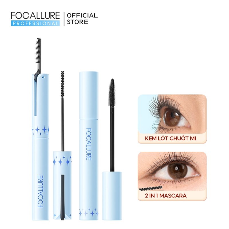 Bộ 2 Mascara FOCALLURE 2 Trong 1 Siêu Mịn Trang Điểm Mắt Lâu Trôi