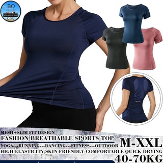 Áo Thun Thể Thao Tay Ngắn Chất Vải Khô Thoáng Nhanh Thời Trang Tập Yoga Cho Nữ