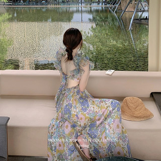 Hành quân | Hoa Hồng Cùng Phong Cách Gợi Cảm Dây Buộc Hoa Đầm Kỳ Nghỉ Pháp Mùa Hè Bên Biển Cổ Tích
