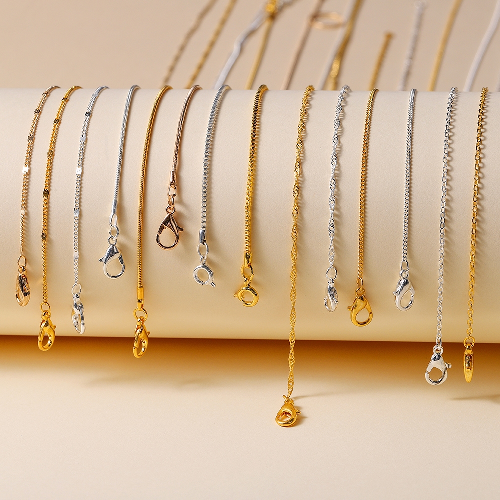 1 chiếc vòng cổ hợp kim vàng DIY bán thành phẩm có thể tự do kết hợp với mặt dây chuyền làm quà tặng