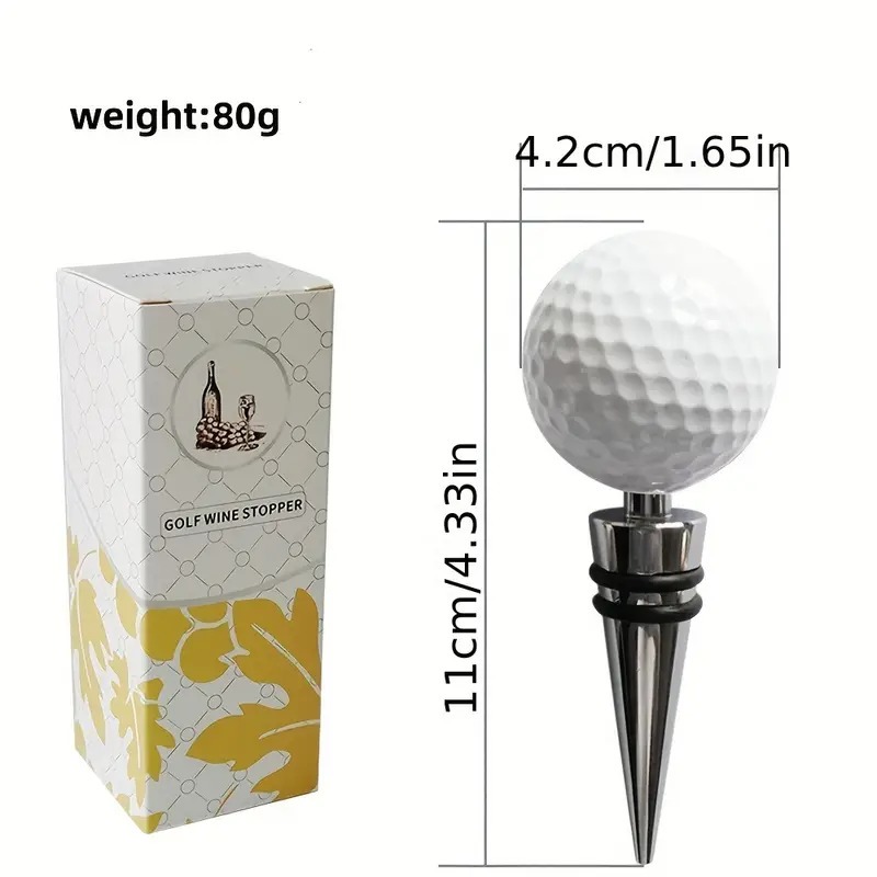 1 Nút Đậy Chai Bia / Rượu Hình Quả Bóng Golf Bằng Hợp Kim Màu Bạc