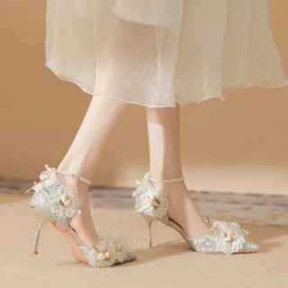 Giày Cao Gót Đính Pha Lê Thời Trang Mới Cho Nữ