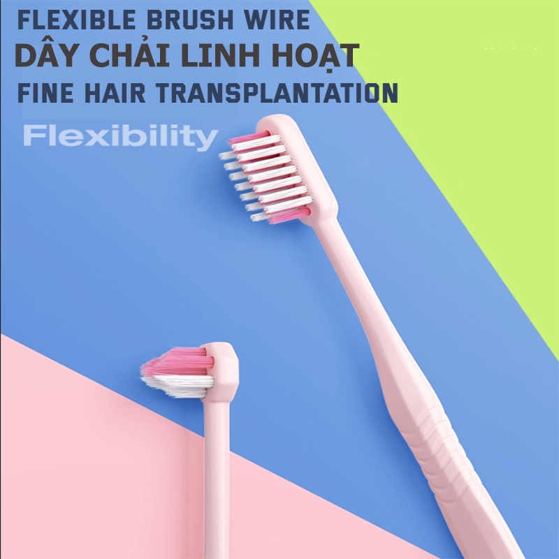 Airkiss Set 2 Bàn chải đánh răng chỉnh nha + bàn chải kẽ răng cụm đơn, thích hợp cho niềng răng