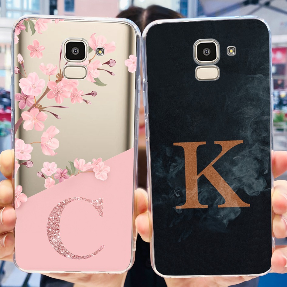 Ốp Điện Thoại Silicon TPU Mềm Chống Sốc Họa Tiết Hoa Và Chữ Cho Samsung Galaxy J6 2018 Case J600F J6
