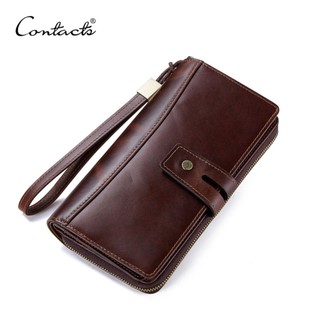 CONTACT'S Ví Da Bò Dáng Dài Có Ngăn Đựng Điện Thoại Thời Trang Cho Nam