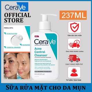 Sữa rửa mặt kiểm soát dầu giảm mụn Cerave Acne Cleanser Control 237ml Sữa rửa mặt cho da mụn