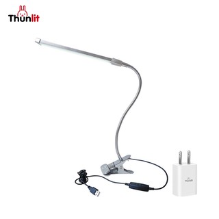 Đèn học kẹp bàn THUNLIT USB 8W có phích cắm với 10 độ sáng và 3 mức nhiệt độ/ánh sáng có thể điều chỉnh
